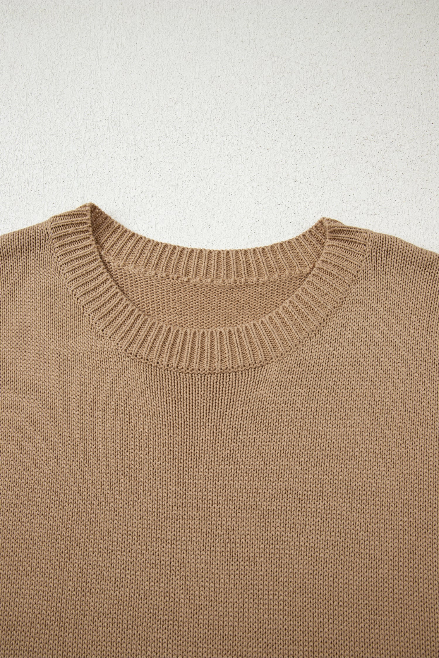 Pale Khaki Exposed Seam Drop Shoulder Oversize Sweater Mini Dress