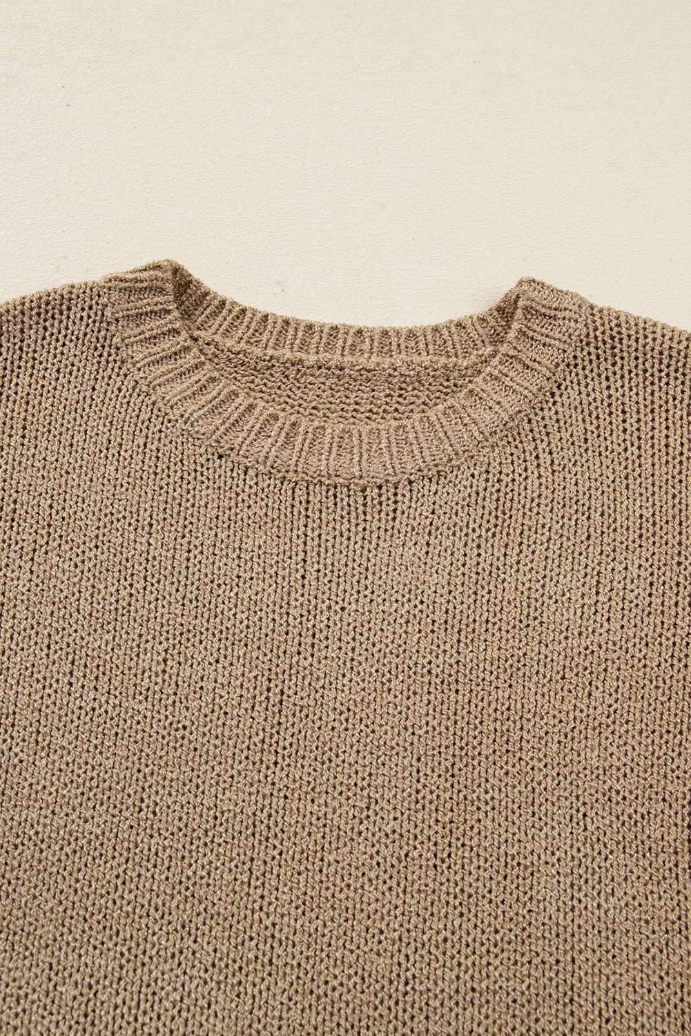 Pale Khaki Oversize Drop Shoulder Slouchy Sweater Dress