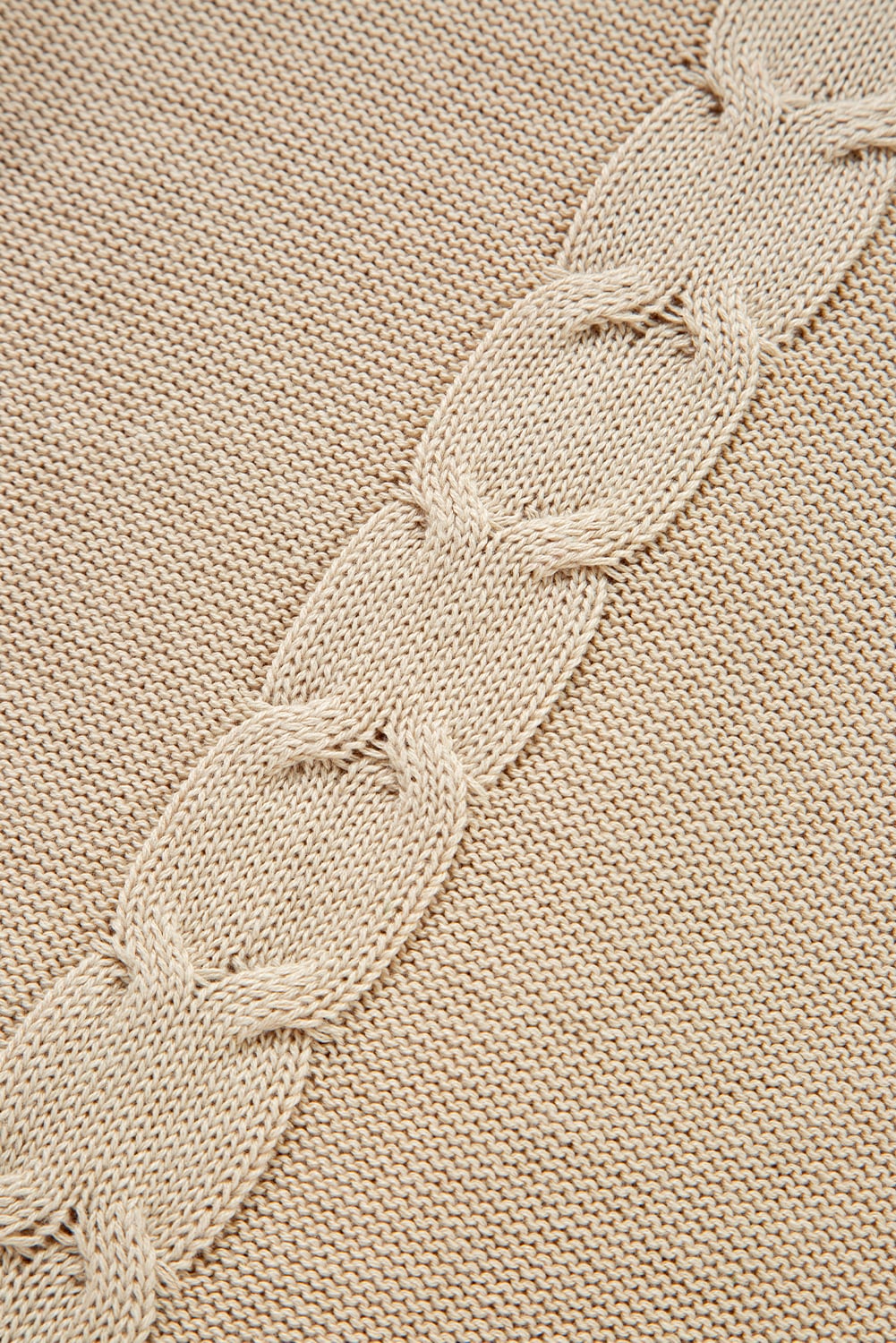 Parchment Cable Knit Braided Tie Sleeve Plus Size Open Cardigan