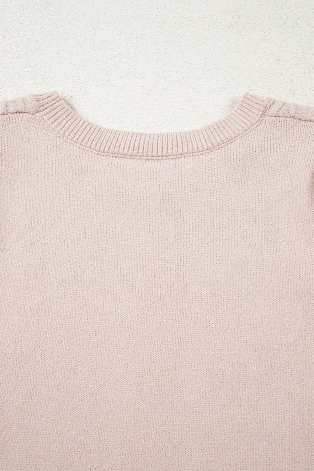 Parchment Cable Knit Ruffle Detail Contrast Floral Sleeve Patchwork Sweater