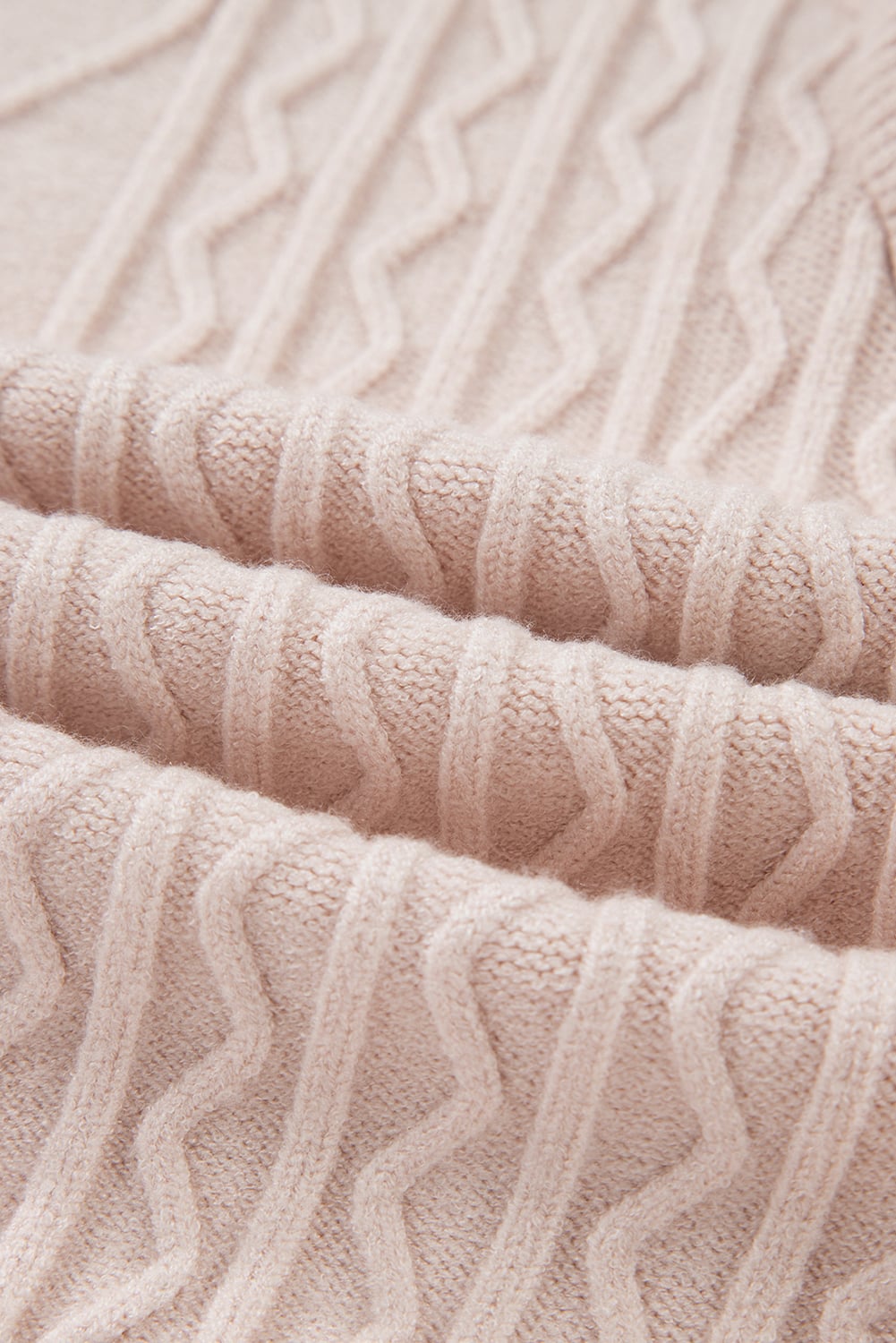 Parchment Cable Knit Ruffle Detail Contrast Floral Sleeve Patchwork Sweater