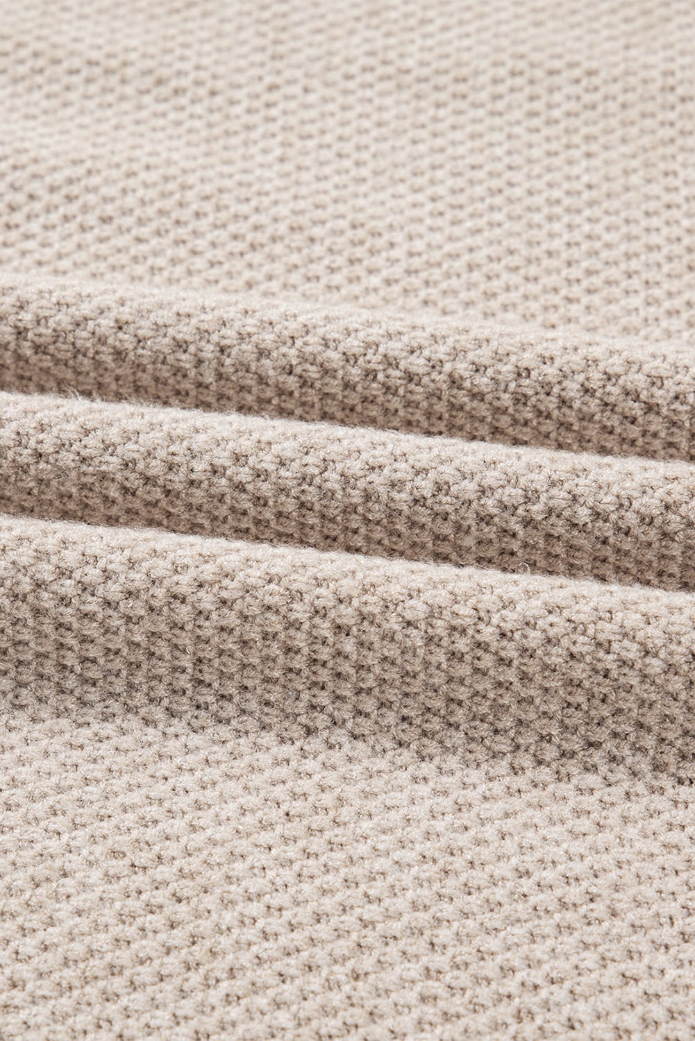 Parchment Color Block Knit Striped Sleeve Detail Casual Sweater