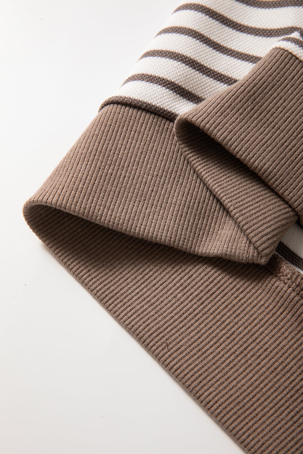 Parchment Contrast Detail Striped Ruffle Short Sleeve Top