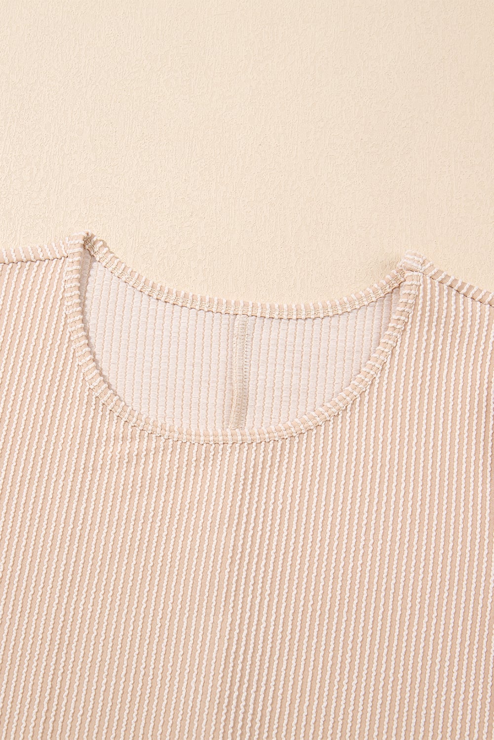 Parchment Corded Knit Crew Neck Puff Sleeve Shift Mini Dress