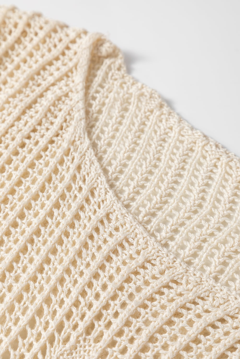 Parchment Hollow Out Knit Star Pattern Accent Plus Size Jumper