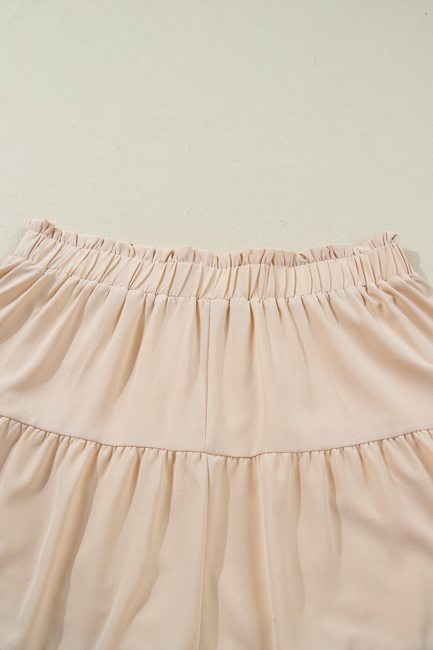 Parchment Plus Size Frilled Elastic Waist Lace Trim Boho Ruffled Shorts