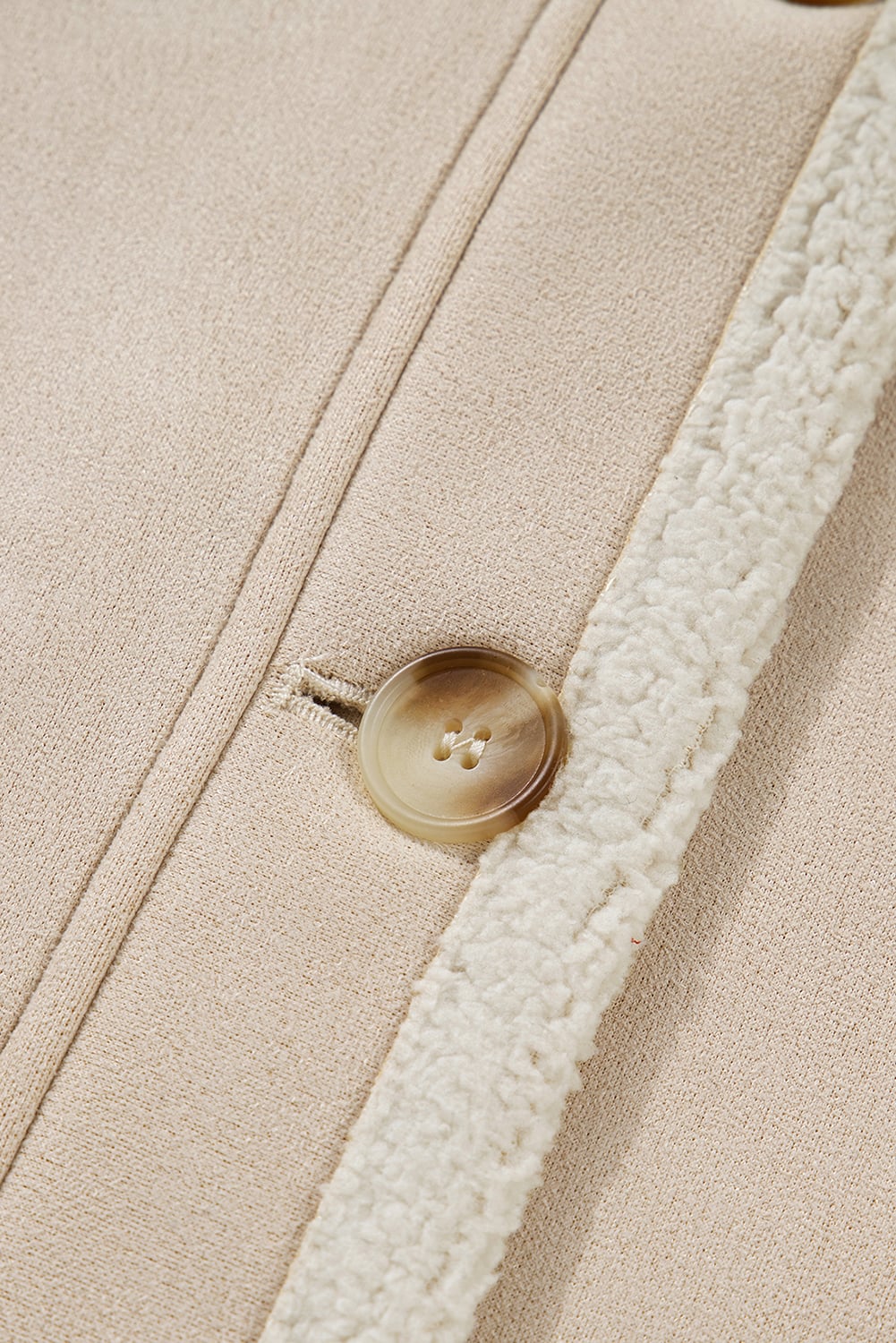 Parchment Suede Sherpa Lined Western Loose Jacket