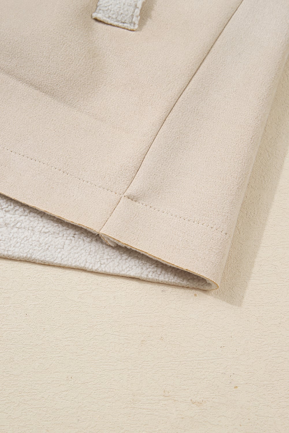 Parchment Suede Sherpa Lined Western Loose Jacket