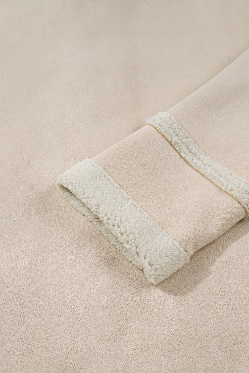 Parchment Suede Sherpa Lined Western Loose Jacket