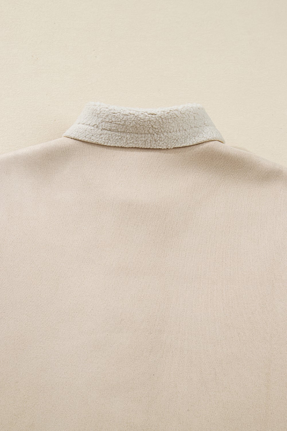 Parchment Suede Sherpa Lined Western Loose Jacket