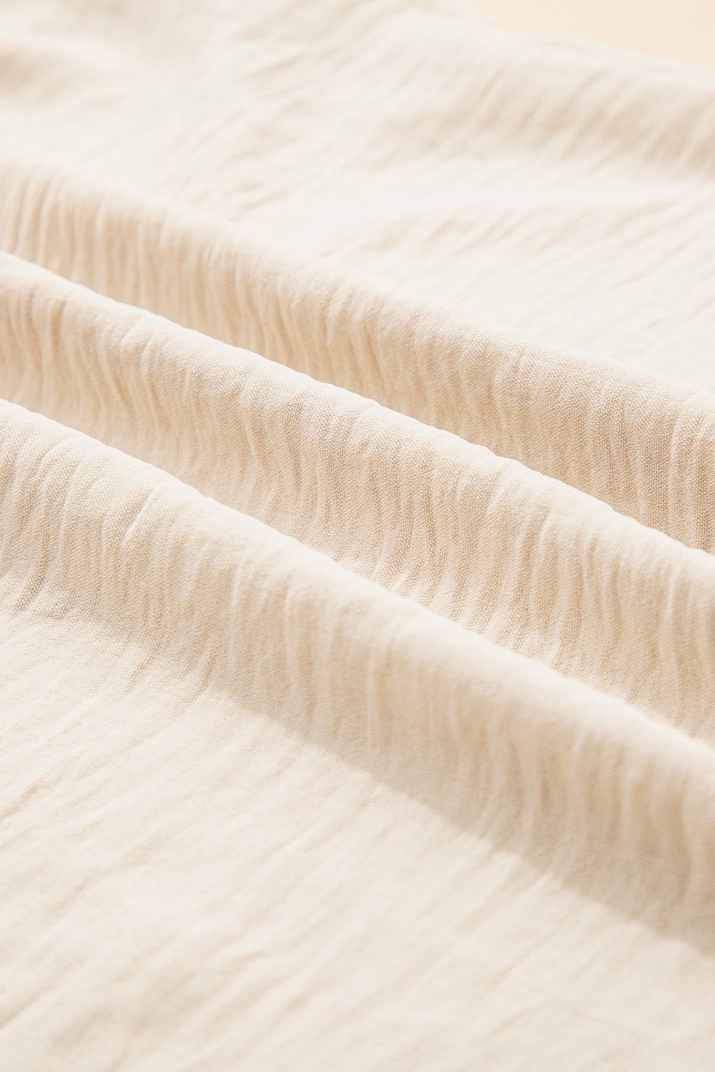 Parchment Textured Frilly Trim V Neck Sleeveless Top