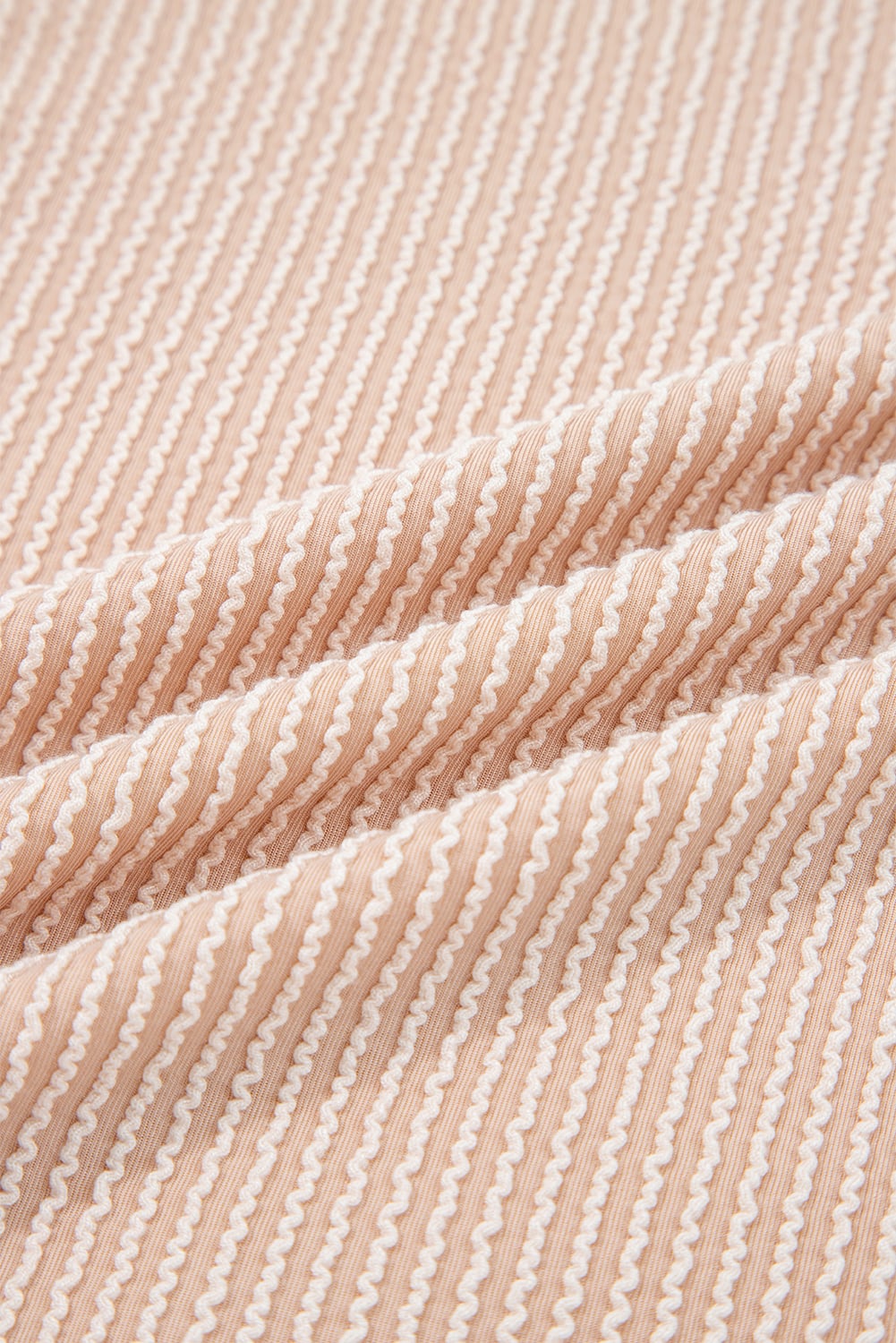 Parchment Twist Ribbed Exposed Seam Detail Long Sleeve Loose Top