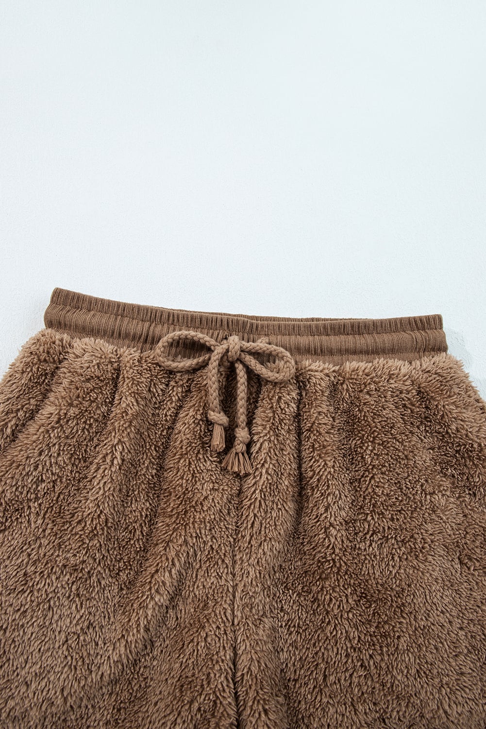 Parchment Zip Up Hoodie Drawstring Shorts Sherpa 2pcs Outfit