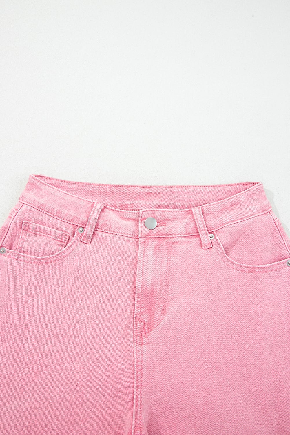 Peach Blossom Acid Washed High Rise Cropped Wide Leg Jeans