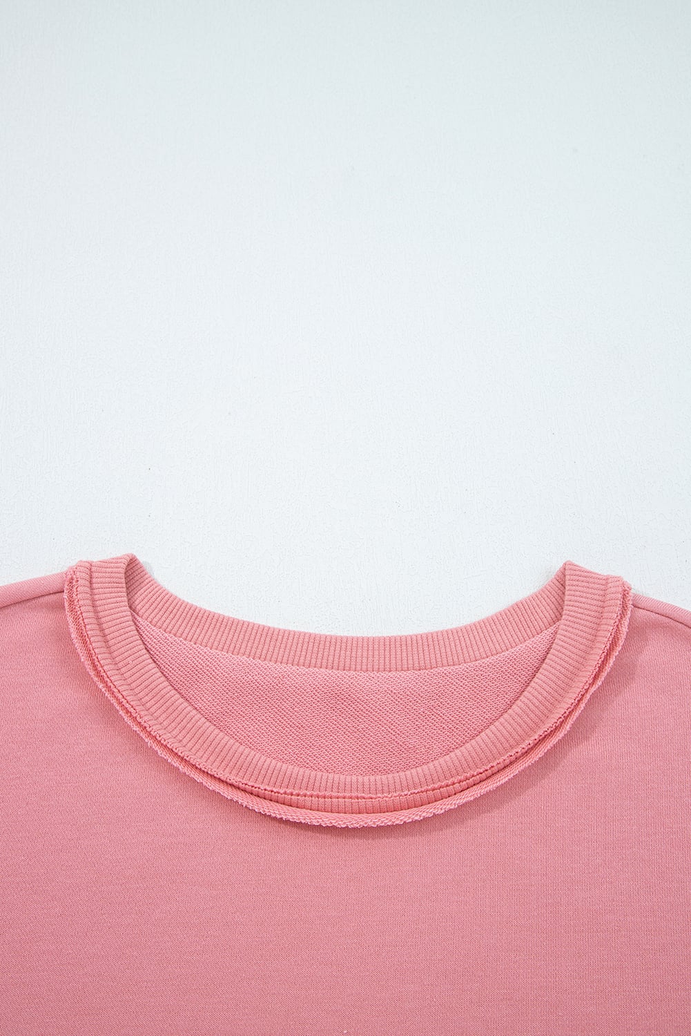 Peach Blossom Floral Applique Baggy Pullover Sweatshirt