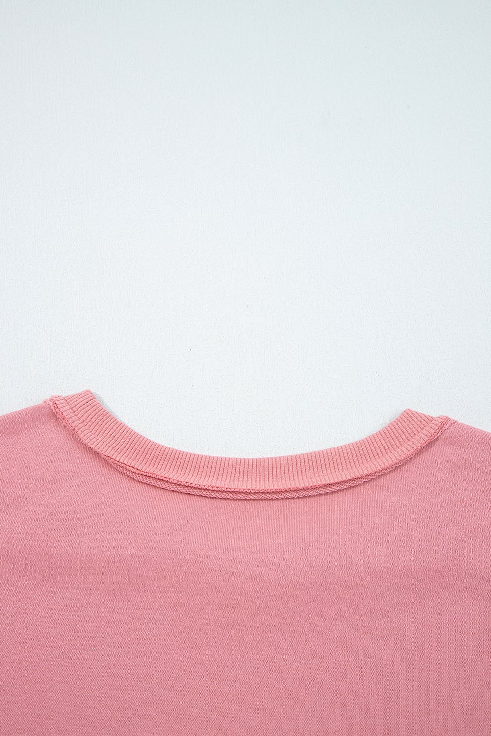 Peach Blossom Floral Applique Baggy Pullover Sweatshirt