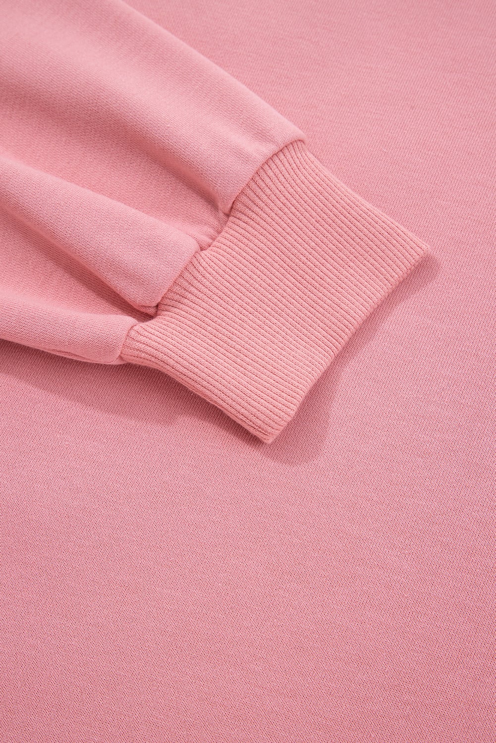 Peach Blossom Floral Applique Baggy Pullover Sweatshirt