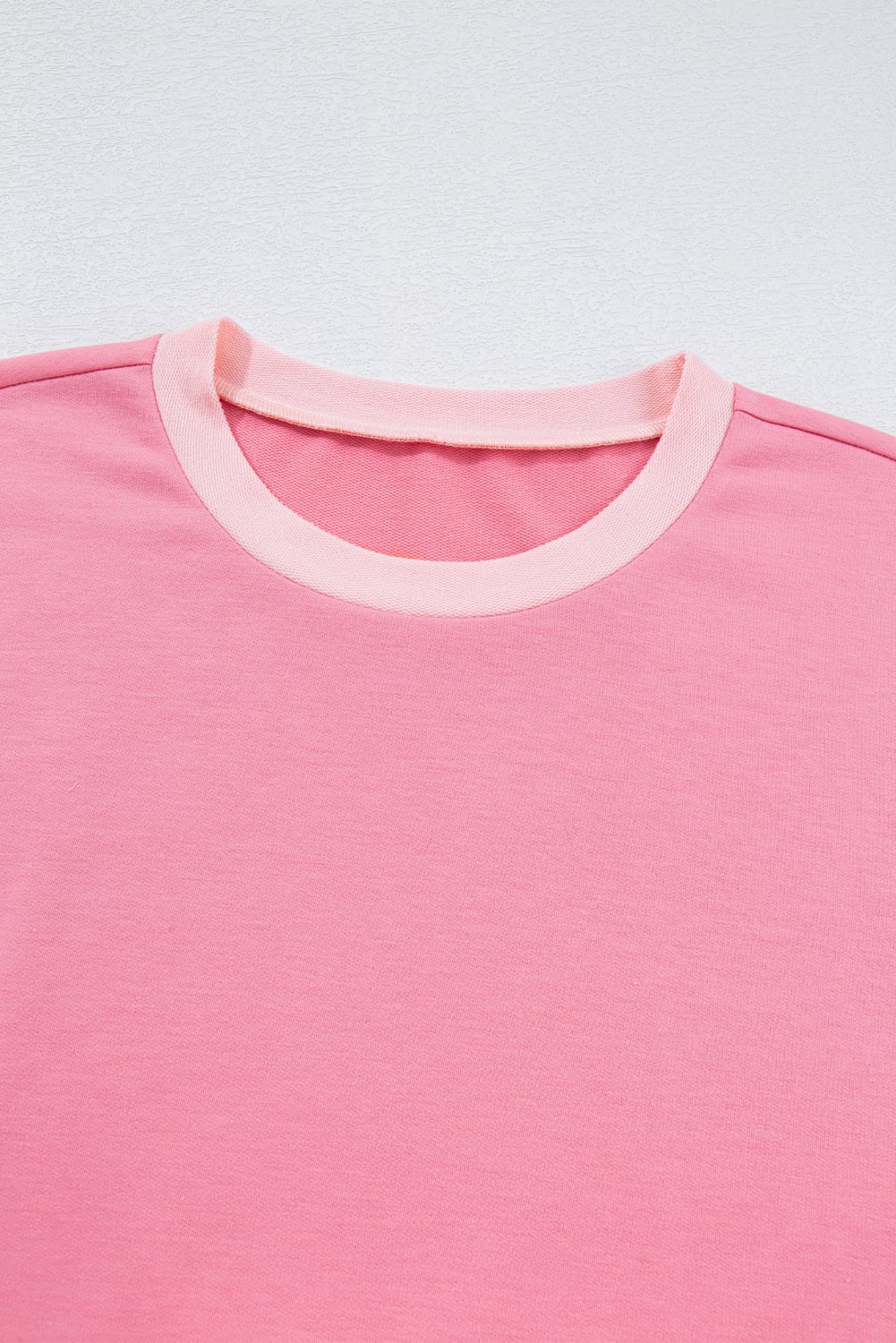 Peach Blossom Half Sleeve Raw Seam High Low Side Split Top