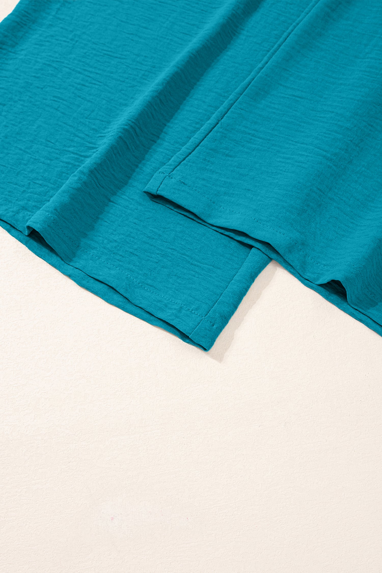 Peacock Blue Smocked Square Neck Sleeveless Jumpsuit with Pockets