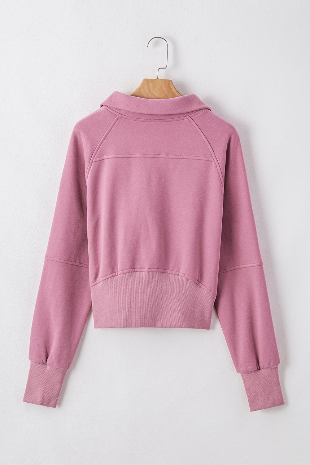 Phalaenopsis Fleece Lined Zip Up Stand Collar Thumbhole Sleeve Sweatshirt