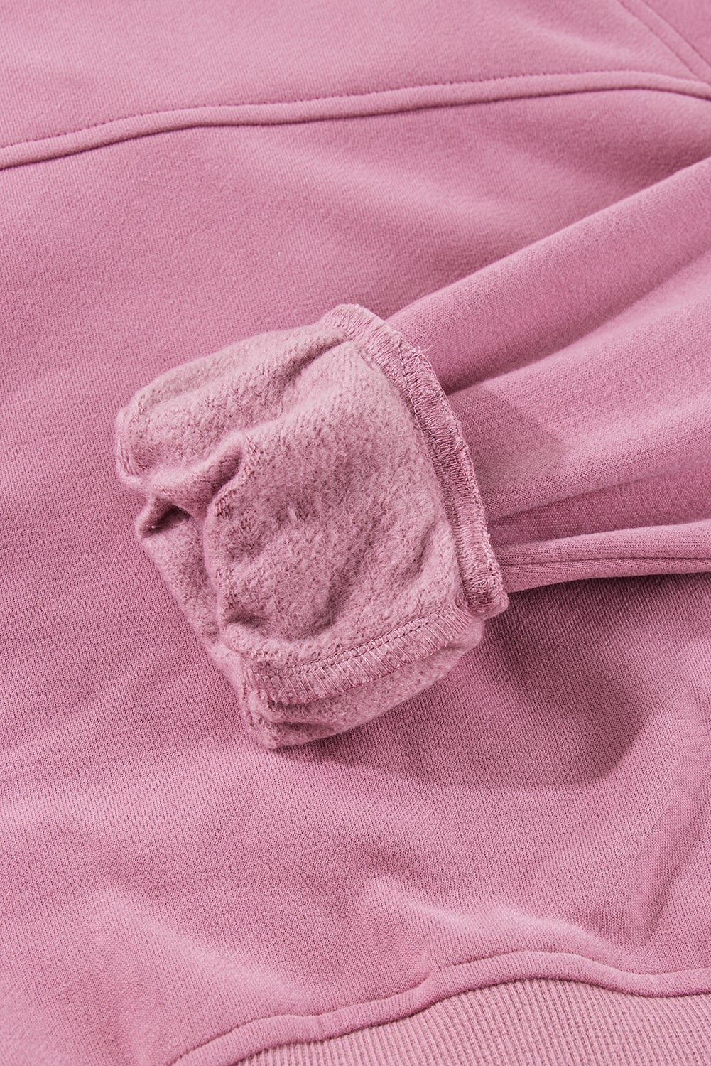 Phalaenopsis Fleece Lined Zip Up Stand Collar Thumbhole Sleeve Sweatshirt