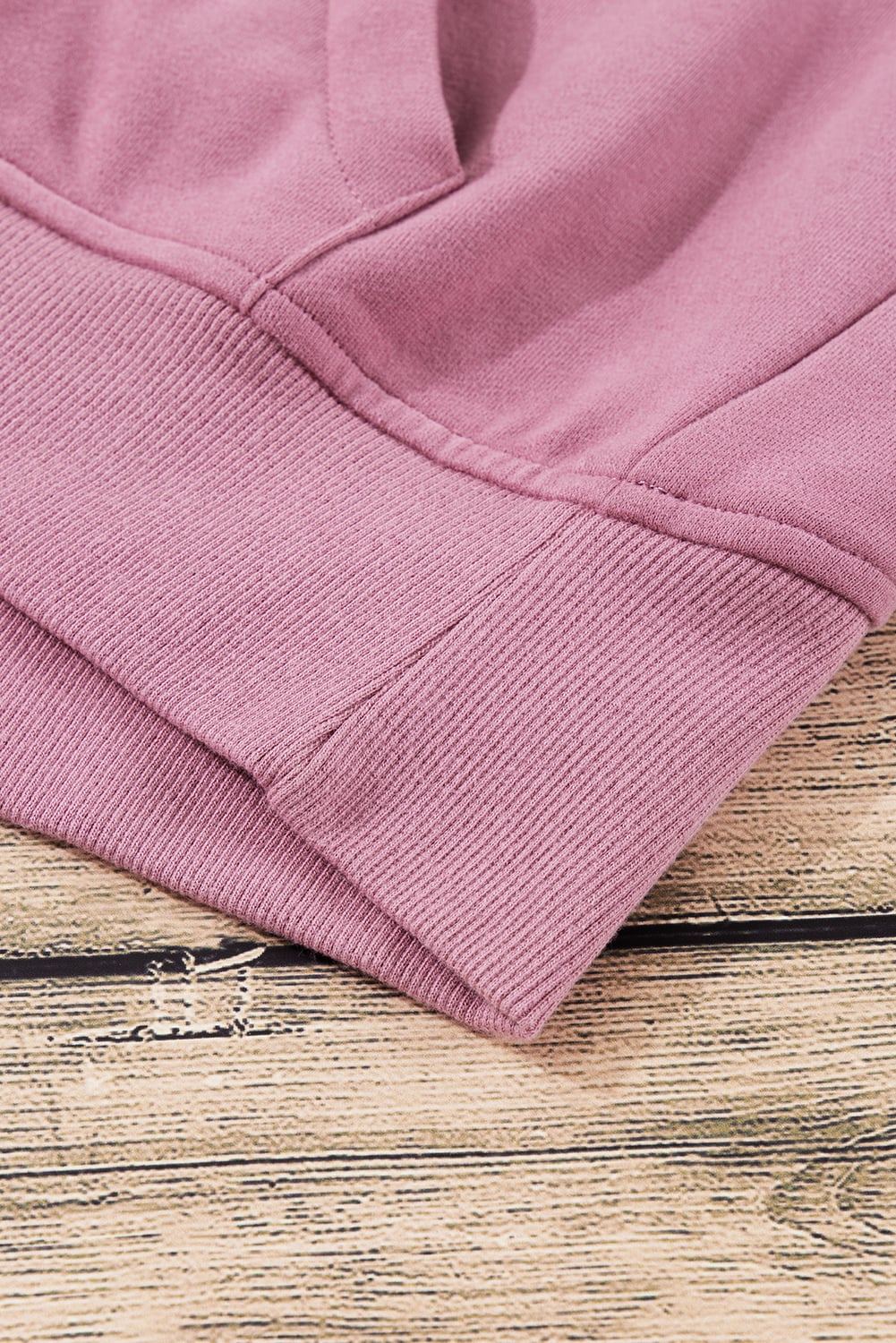 Phalaenopsis Fleece Lined Zip Up Stand Collar Thumbhole Sleeve Sweatshirt