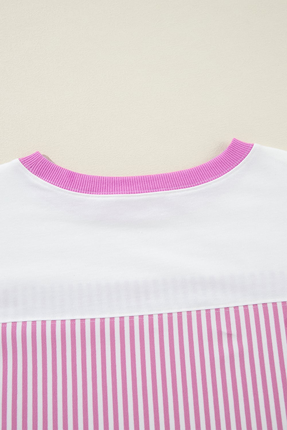 Phalaenopsis Striped Patchwork 3/4 Sleeve Casual Top