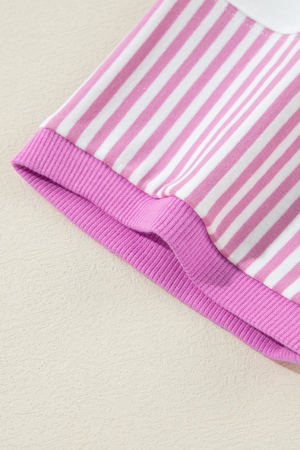 Phalaenopsis Striped Patchwork 3/4 Sleeve Casual Top
