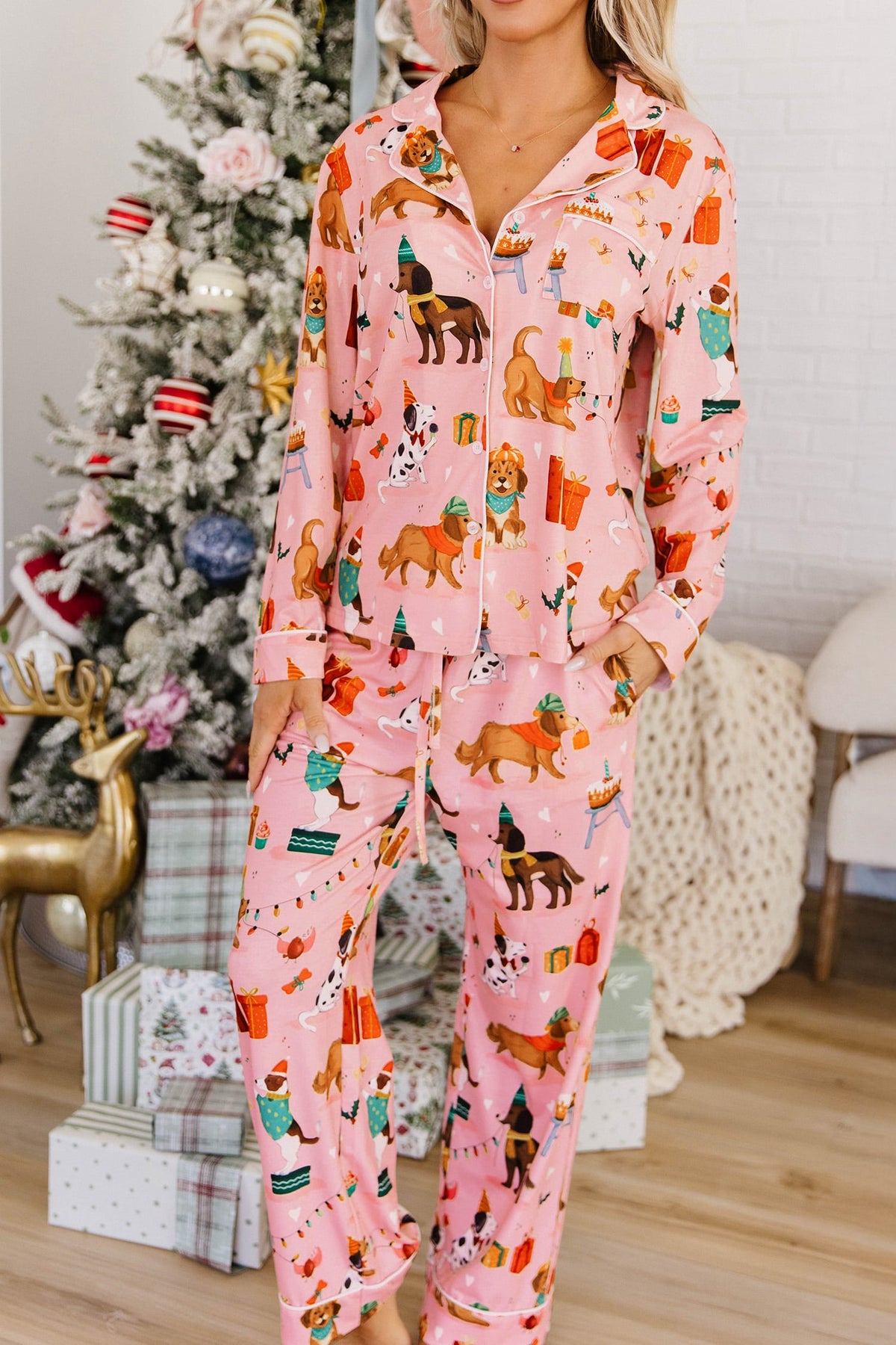 Pink Abstract Dog Lounge Set