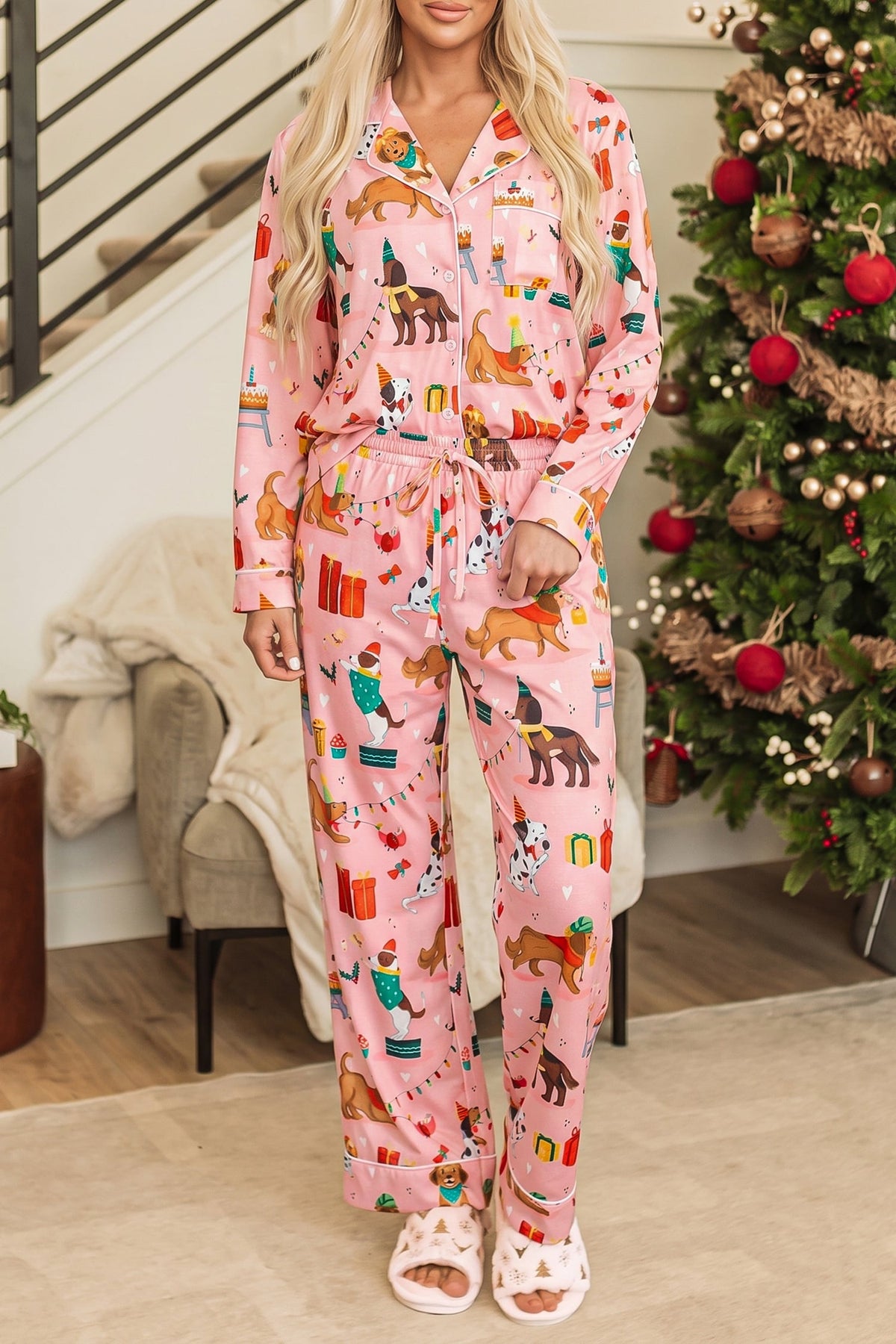 Pink Abstract Dog Lounge Set