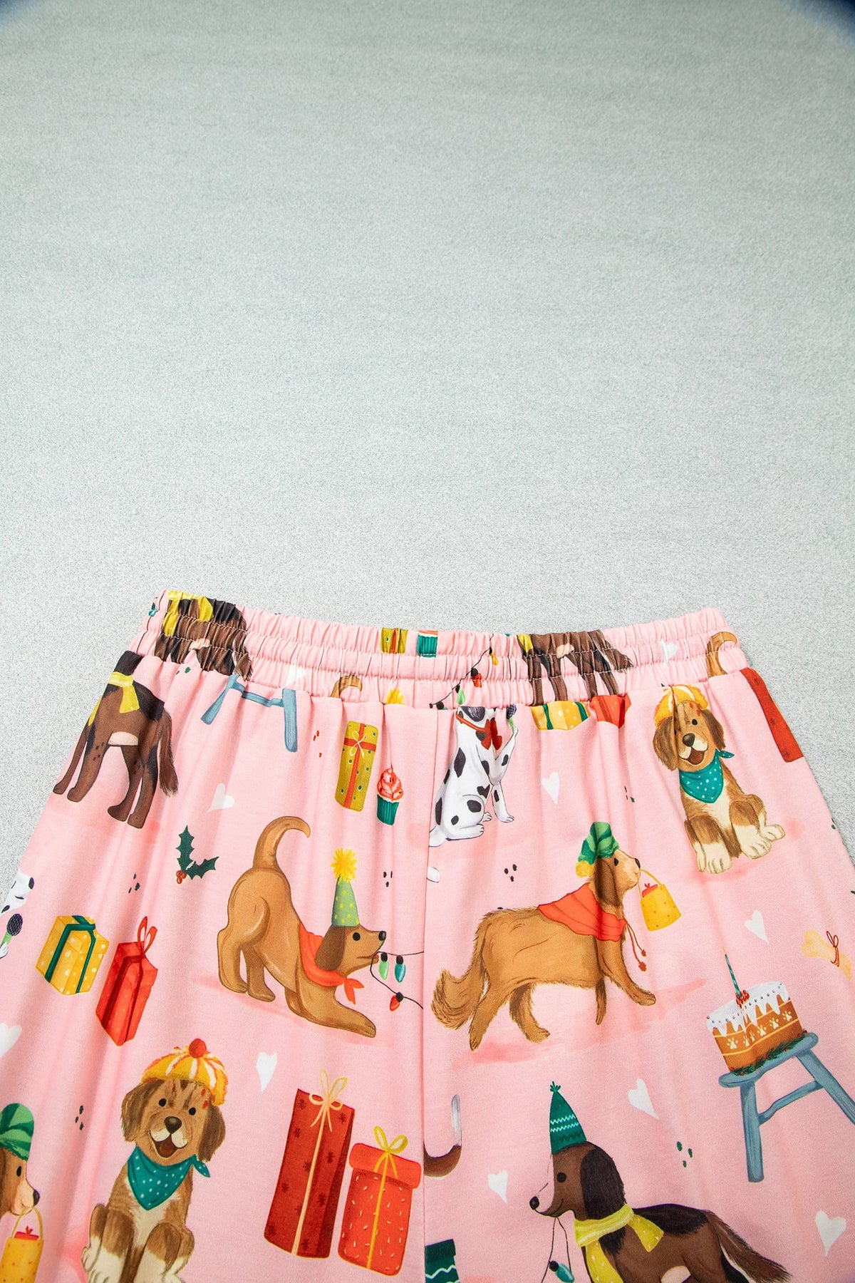 Pink Abstract Dog Lounge Set