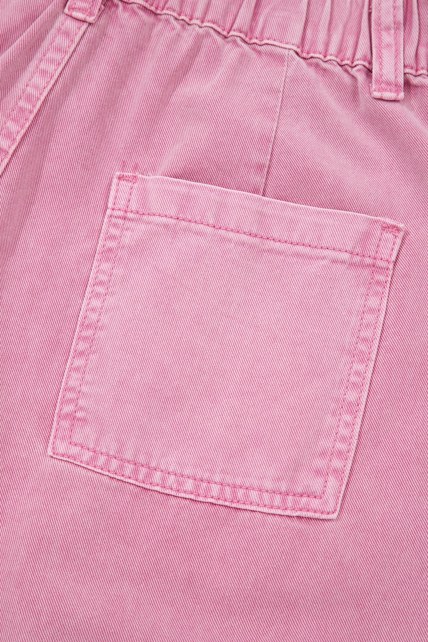 Pink Beaded Side Detail Split Loose Jeans