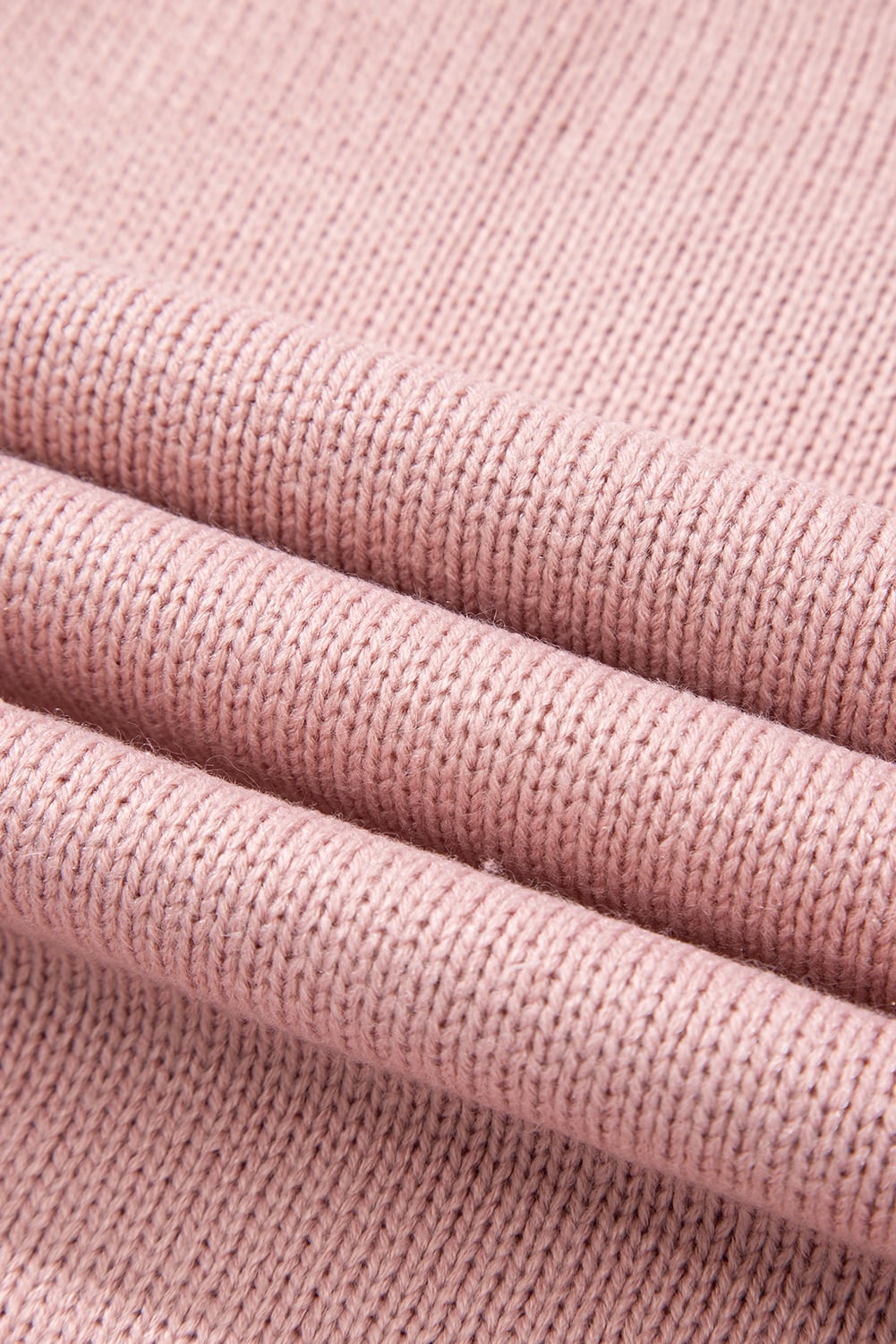 Pink Bow Pattern Contrast Trim Christmas Loose Graphic Sweater