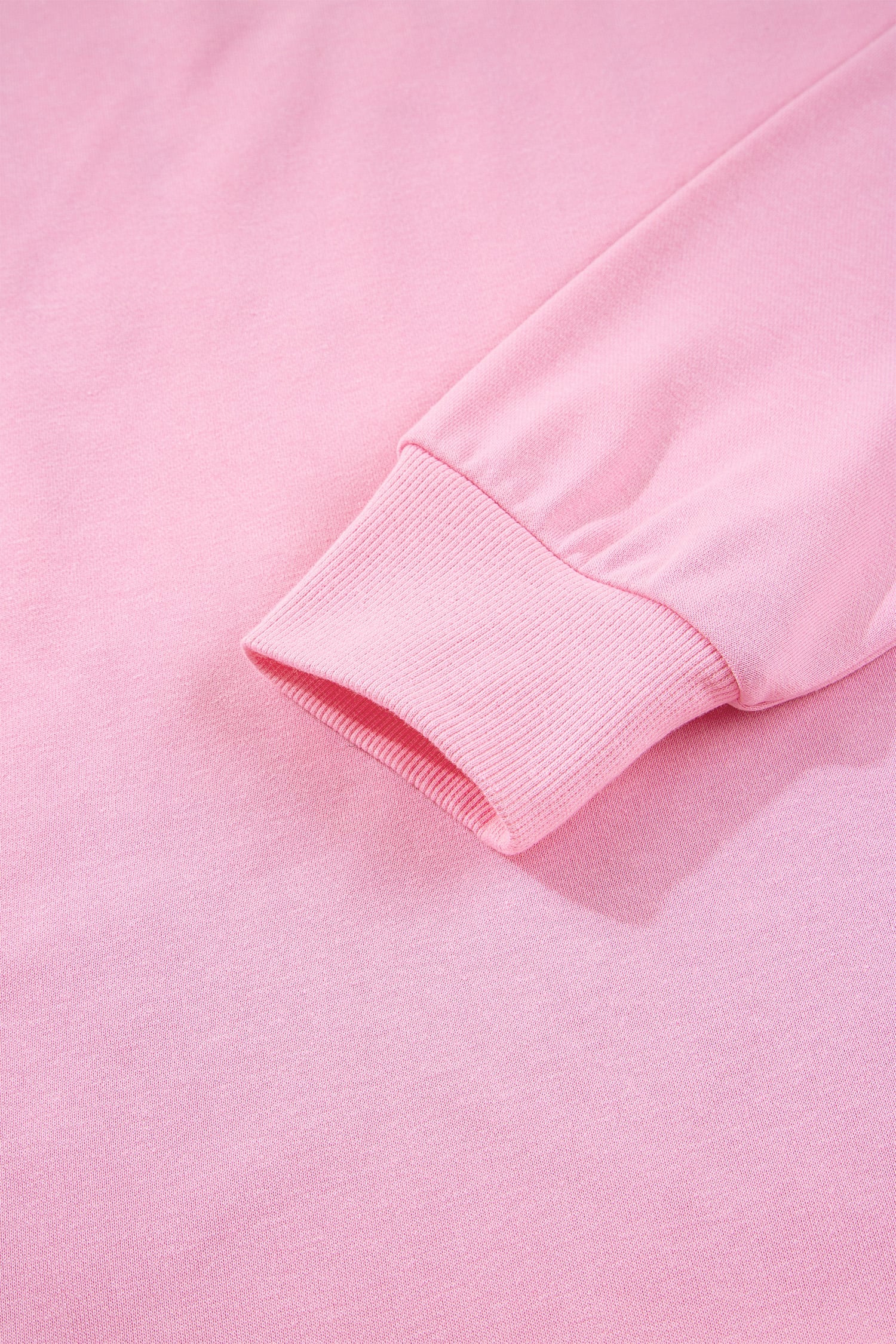 Pink Bow Sequin XOXO Letter Graphic Exposed Seam Baggy Sweatshirt