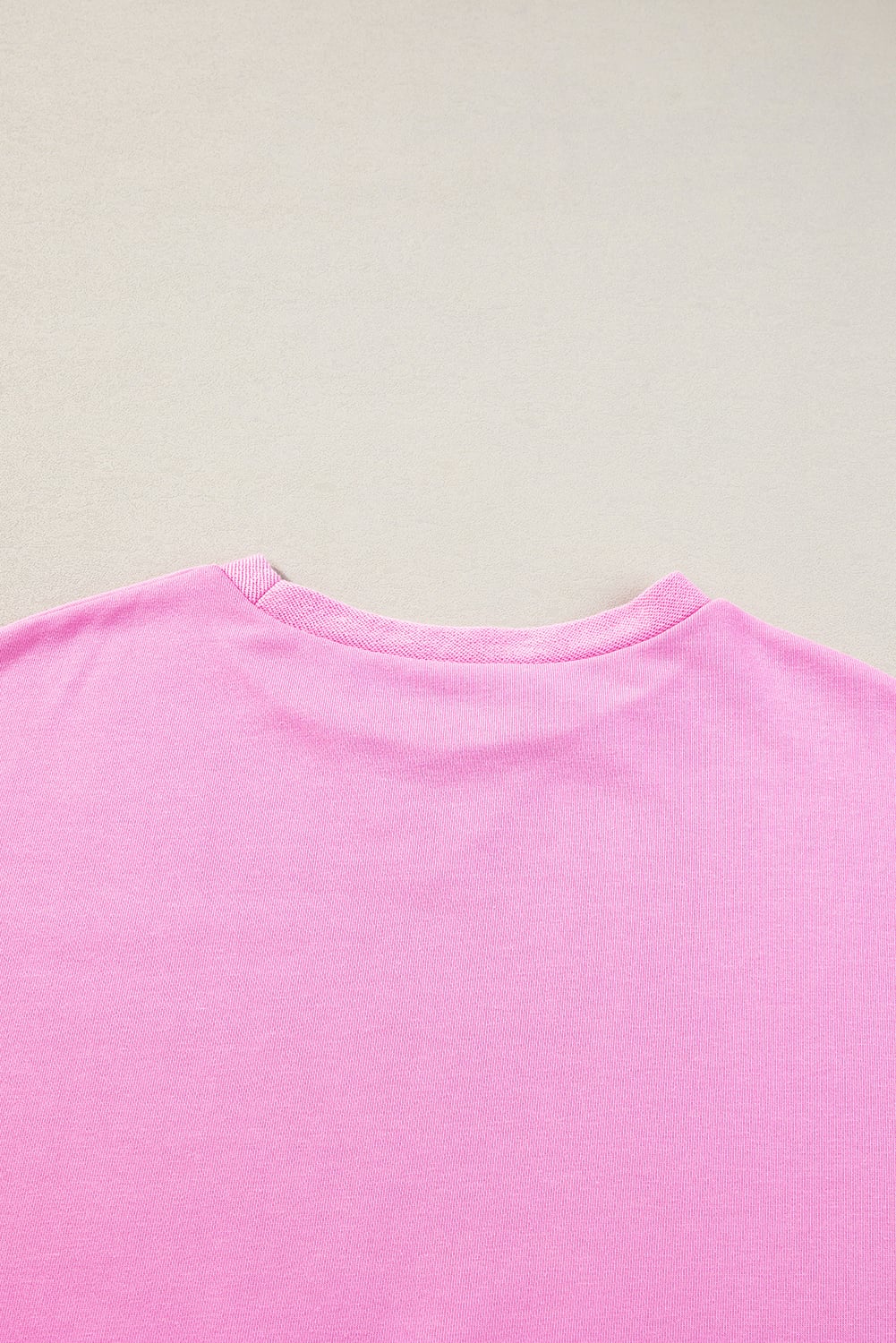 Pink Candy Colorblock French Terry Top