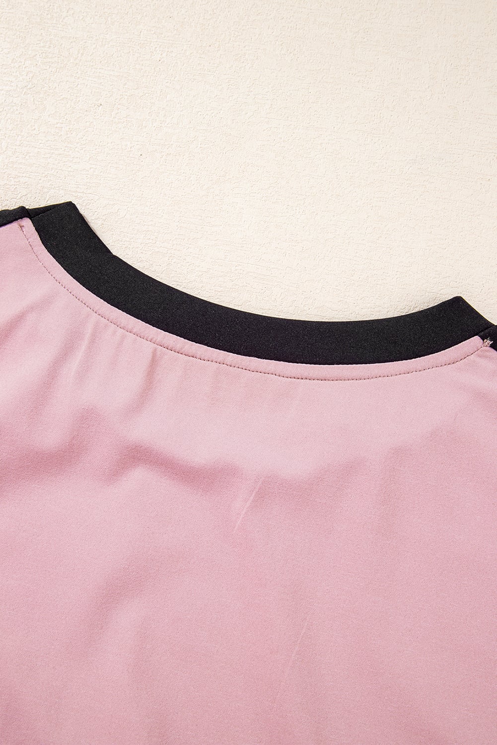 Pink Color Block Trim 2 Tone Contrasted Tank and Pants Set