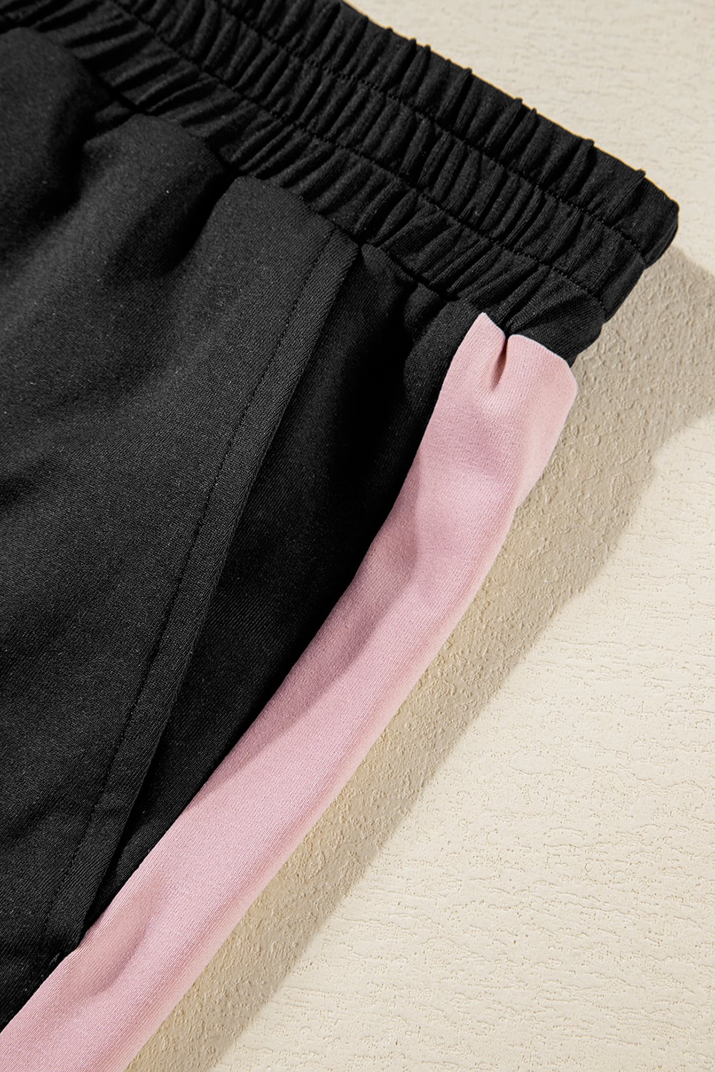 Pink Color Block Trim 2 Tone Contrasted Tank and Pants Set