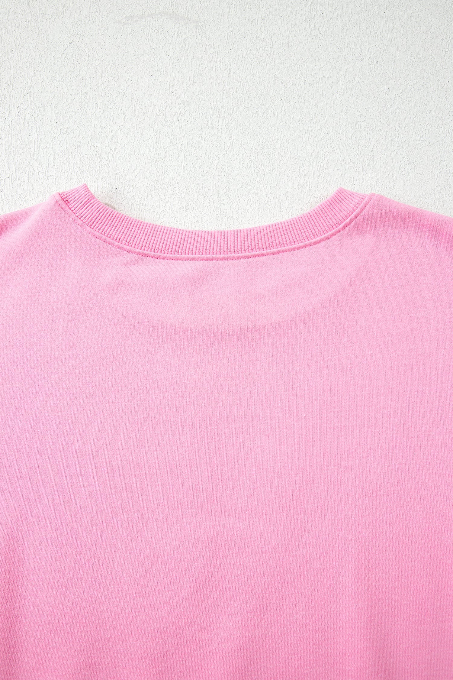 Pink Floral Bow Patched Exposed Seam Patchwork Slit Baggy Sweatshirt