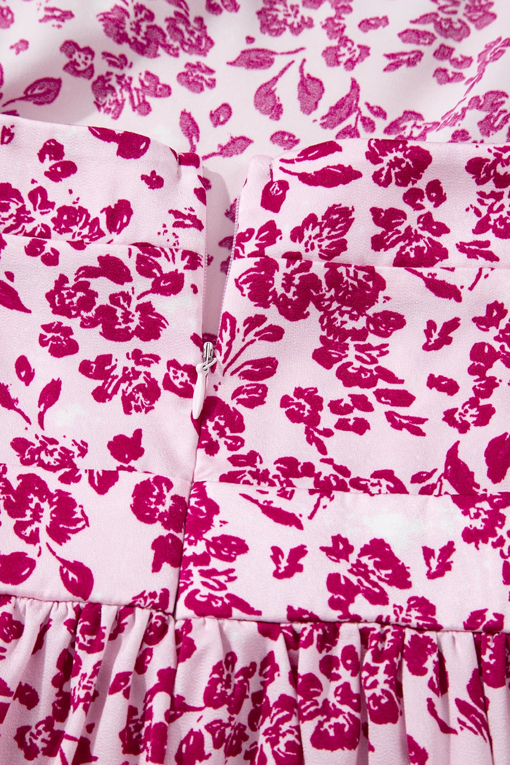 Pink Floral Cutout Back Empire Waist Sleeveless Maxi Dress
