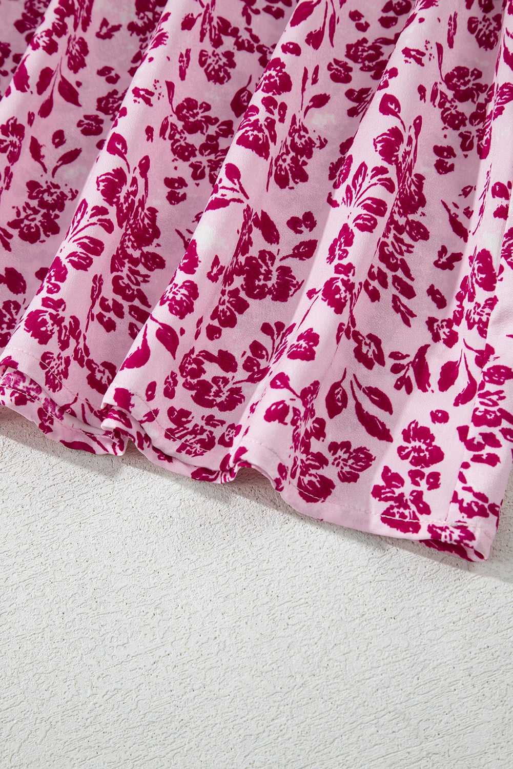 Pink Floral Cutout Back Empire Waist Sleeveless Maxi Dress