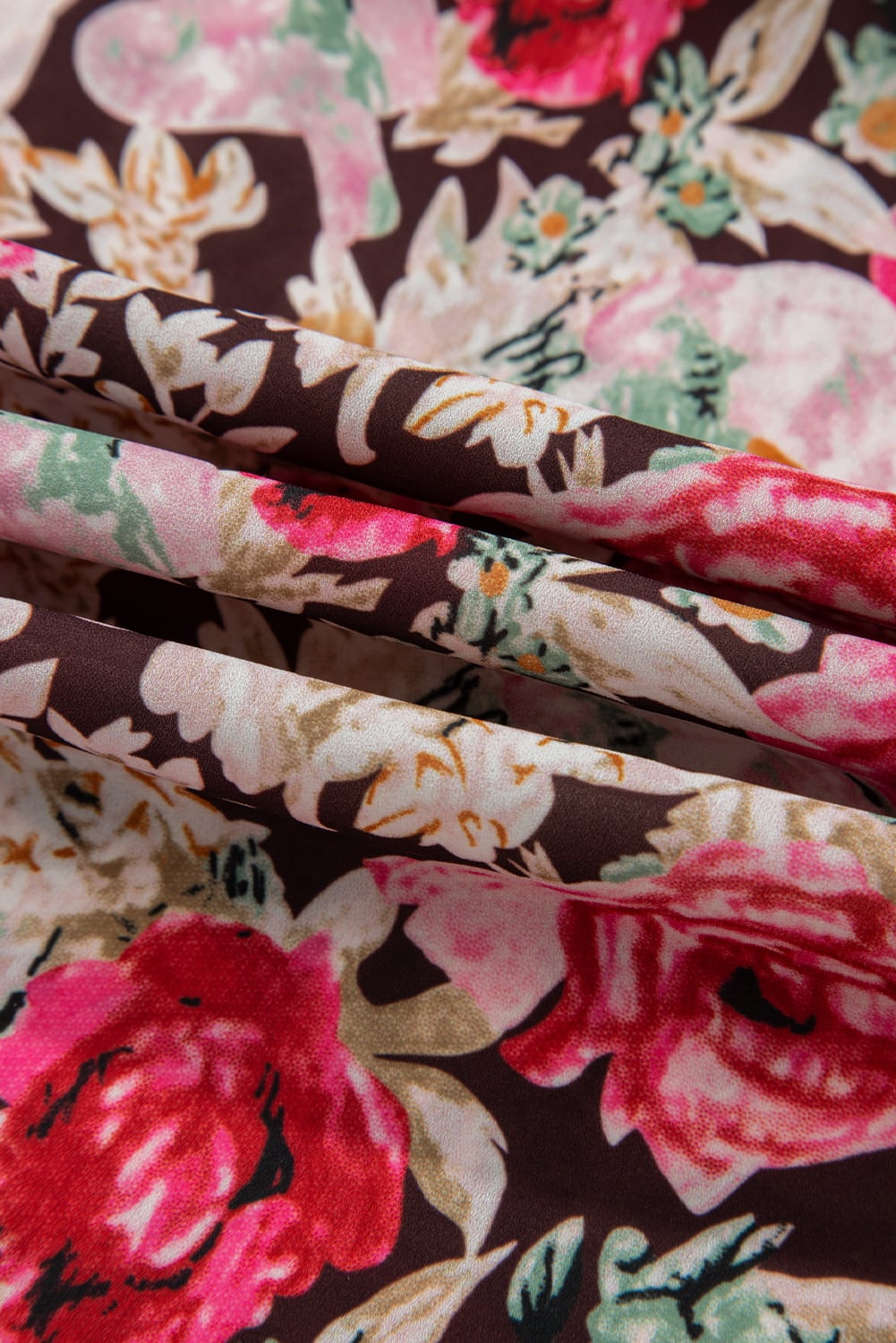 Pink Floral Print Crew Neck Short Sleeve Shift Blouse