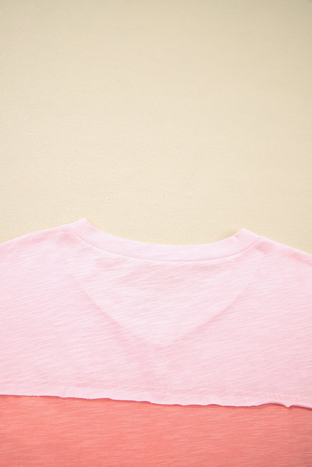 Pink Flower Patched Exposed Seam Bracelet Sleeve Oversized T Shirt