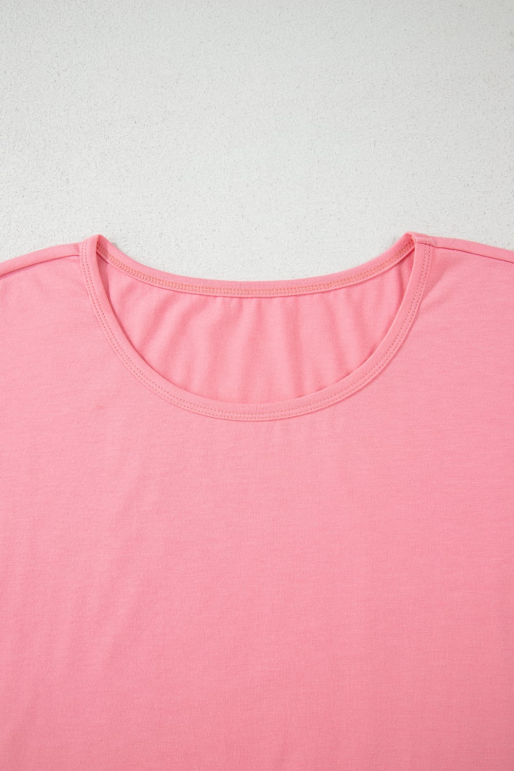 Pink Frilled Hem Loose T-Shirt