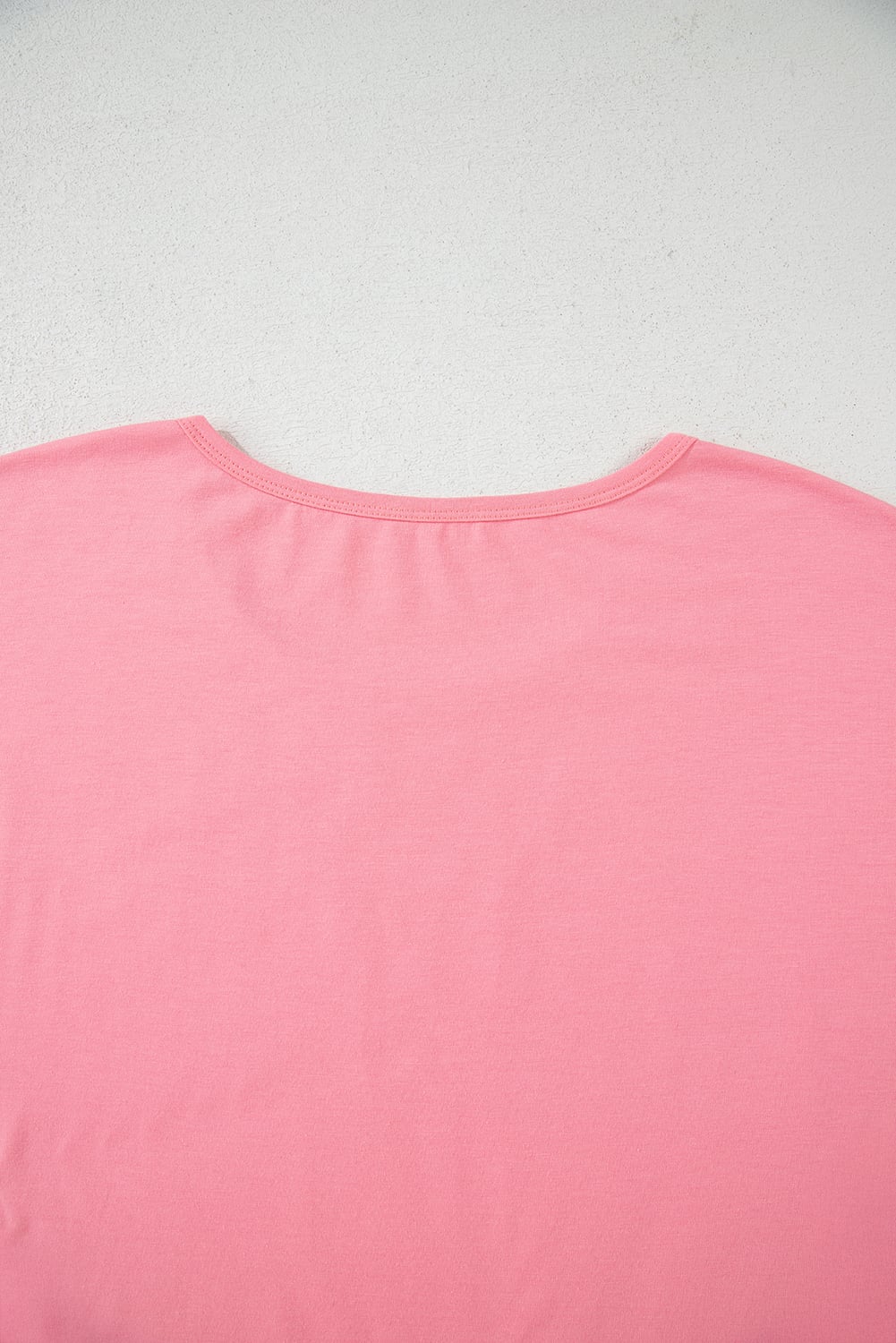 Pink Frilled Hem Loose T-Shirt