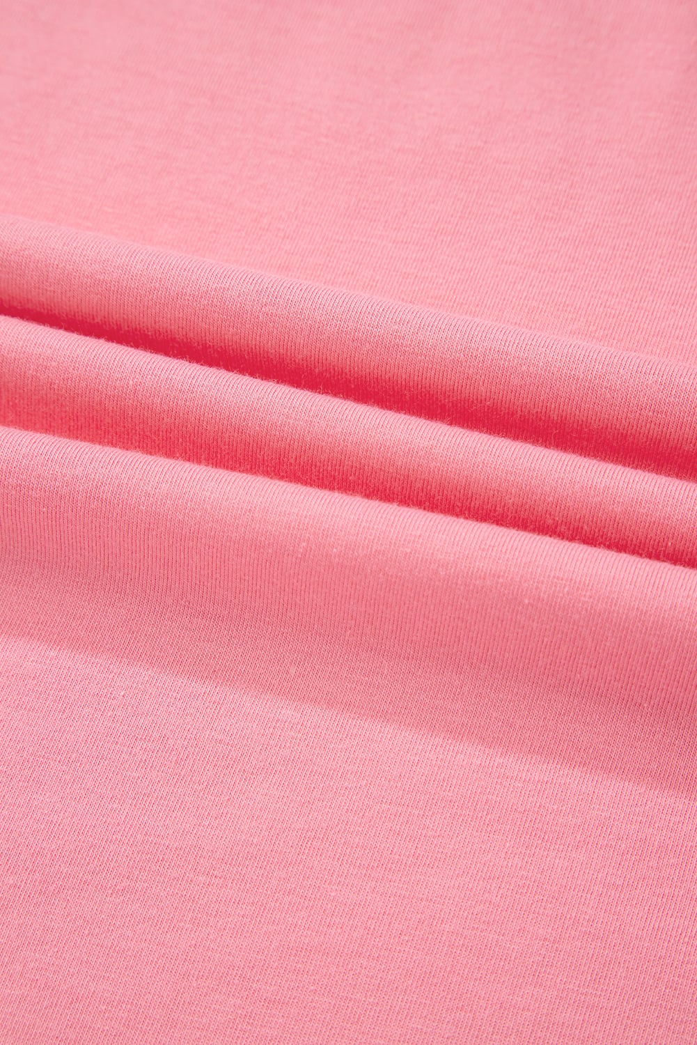 Pink Frilled Hem Loose T-Shirt