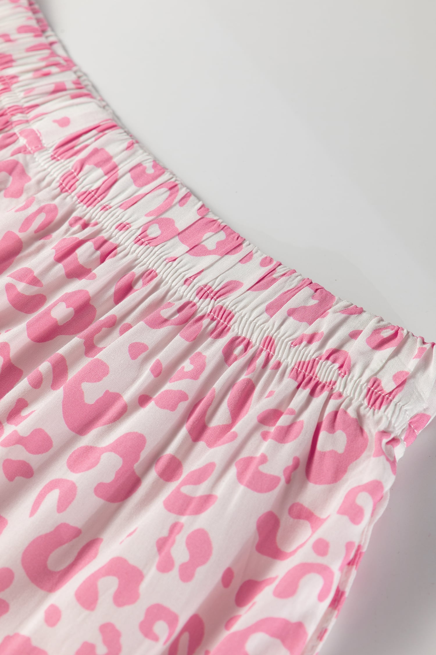 Pink Leopard Print 2cps Long Pajama Set