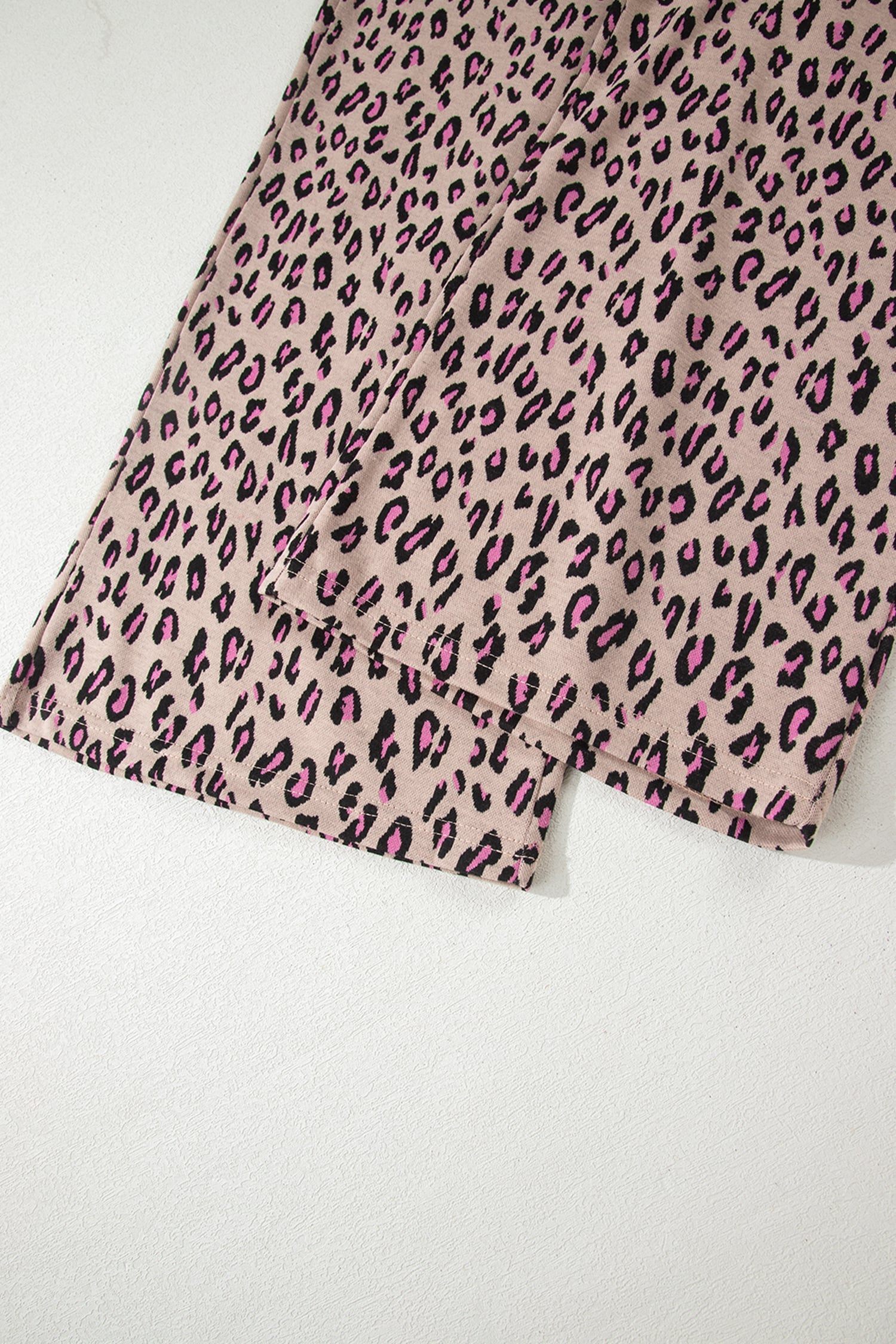 Pink Leopard Print Casual Tee and Pants 2pcs Outfit