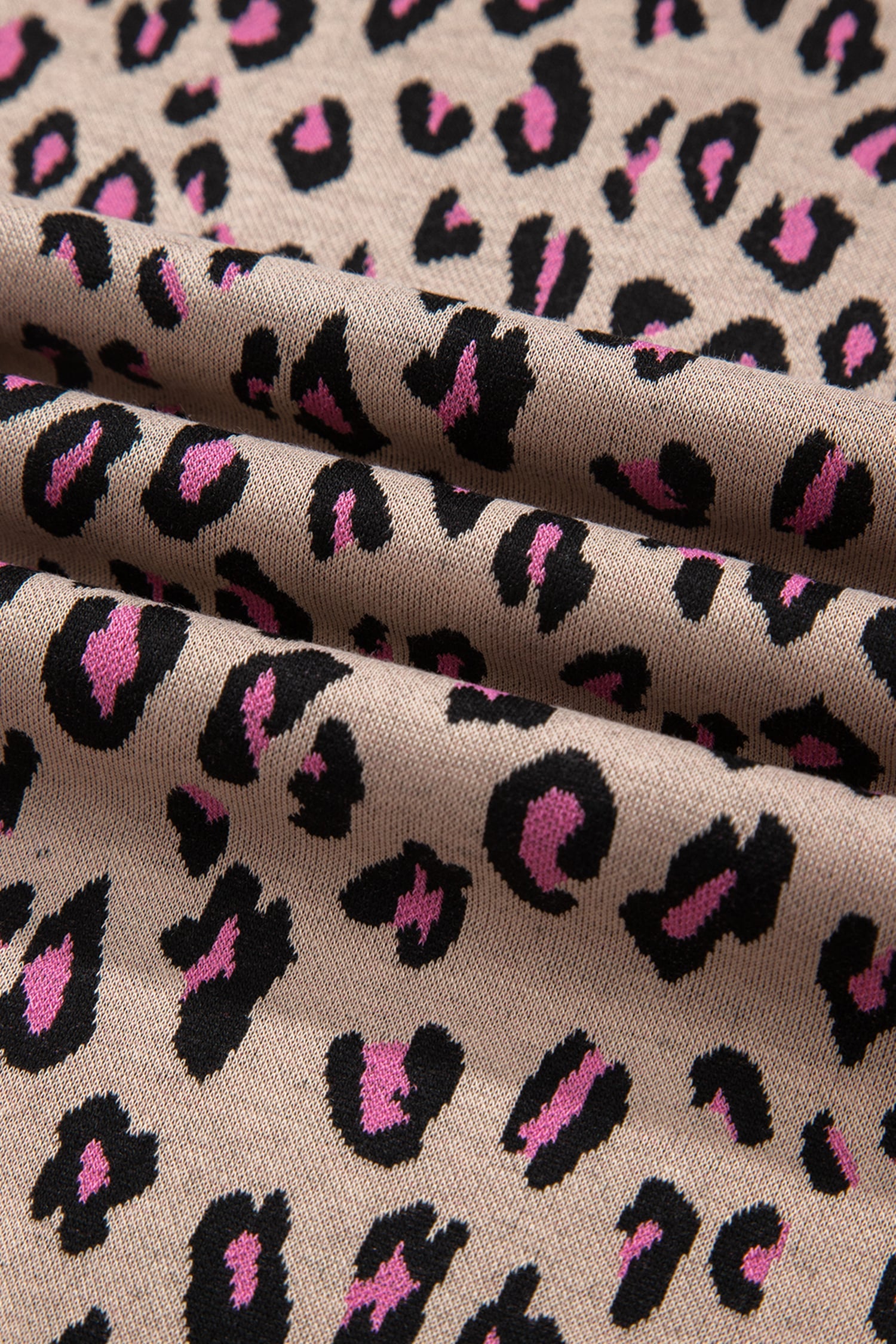 Pink Leopard Print Casual Tee and Pants 2pcs Outfit