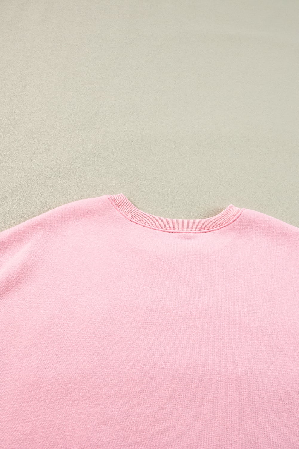 Pink LOVER Puff Print Drop Shoulder Pullover Sweatshirt
