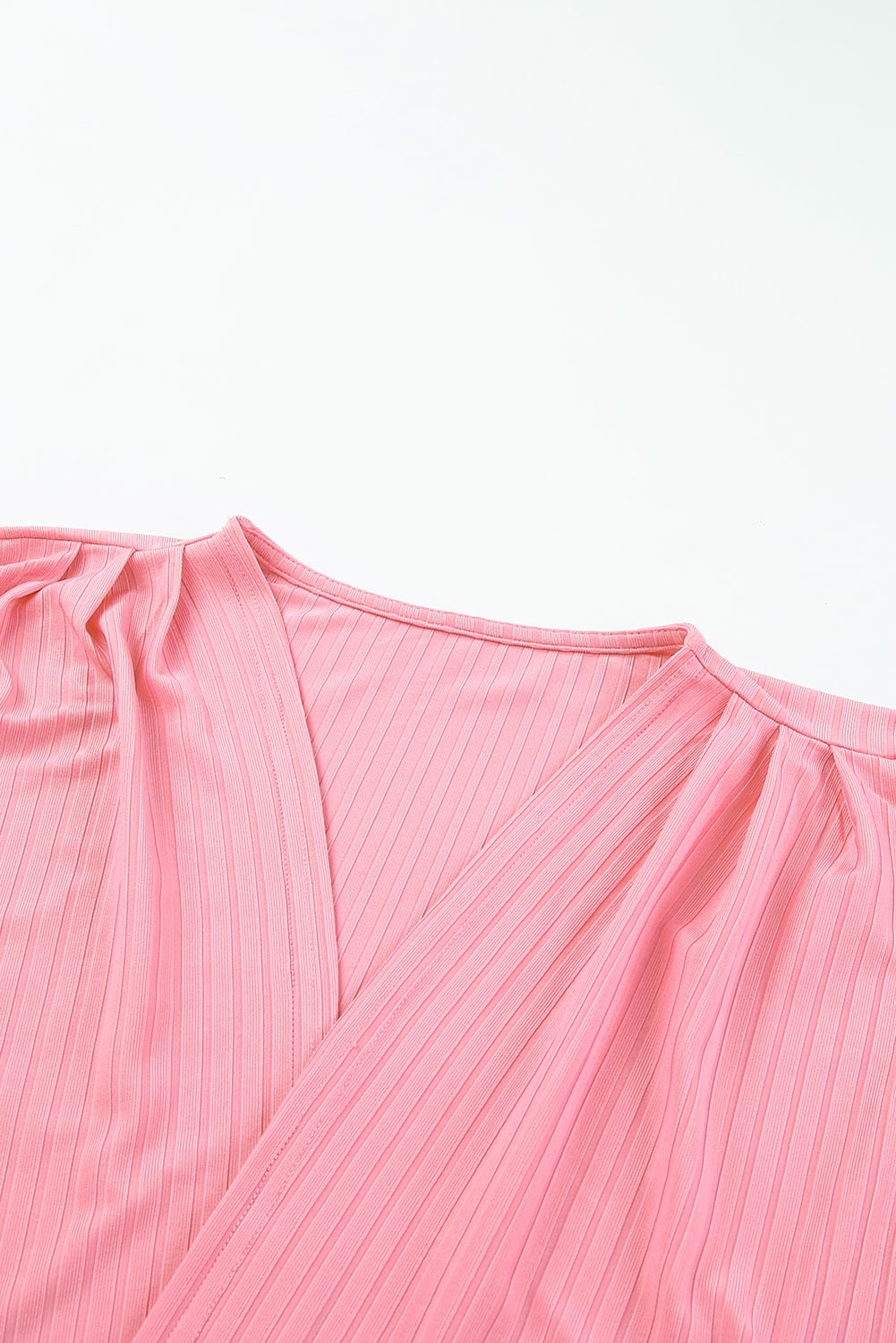 Pink Pink Pink Shimmer Ribbed Texture Plus Size Cardigan